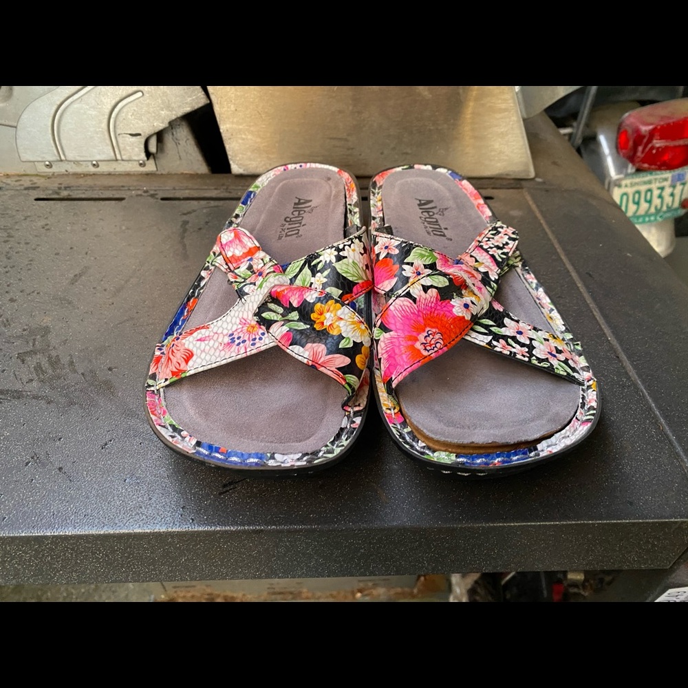 Alegria Vio-725 Multicolor Slide Open Toe Sandals - Picture 2 of 11